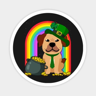 Staffordshire Rainbow Irish Clover St Patrick Day Dog Gift graphic Magnet